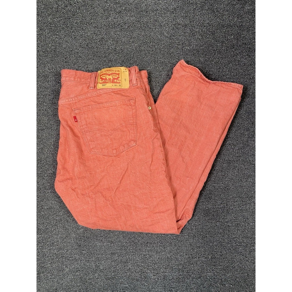 Levi's 501 White‎ Oak Cone Denim Jeans Red Mens 44x32 Straight Leg Button Fly